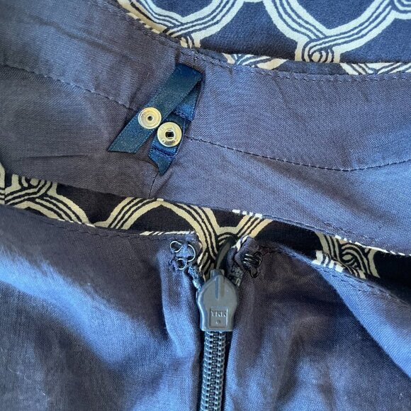 Land's End Blue/White Geometric Sleeveless V-Neck Dress NWT, Size 2 - Picture 7 of 10